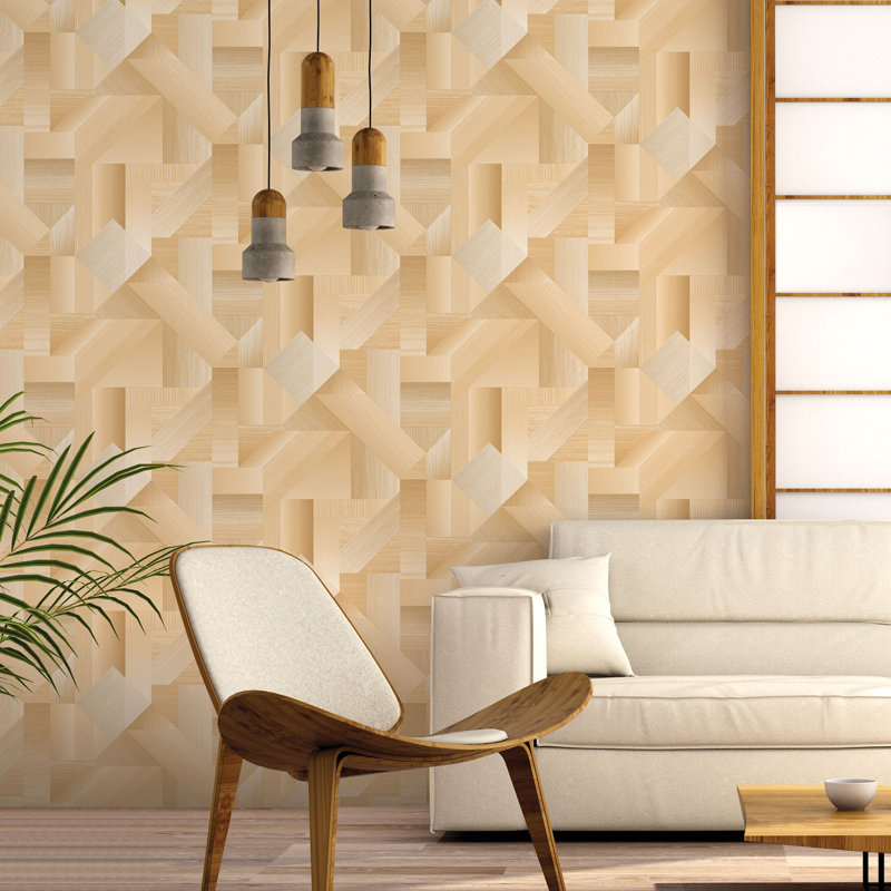 Abstract 10m X 53cm Wallpaper Roll, Gold