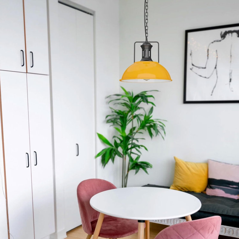 1 - Light Dome Pendant, Yellow