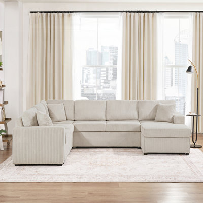 Canapé modulaire surdimensionné avec méridienne et coussins décoratifs