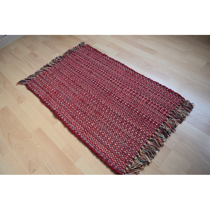 Galaviz Solid Colour Hand Woven Area Rug, Rectangle 60 x 90cm