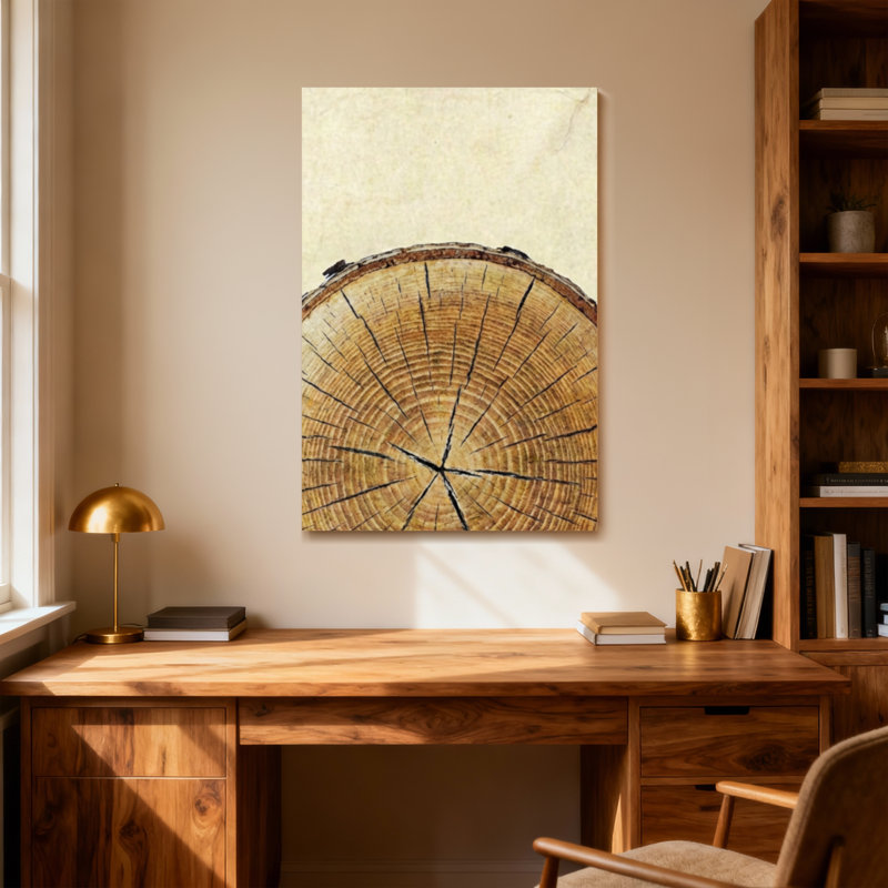 Plants & Flowers Wood Grain Texture Tree Ring Pattern, 48" H x 32" W