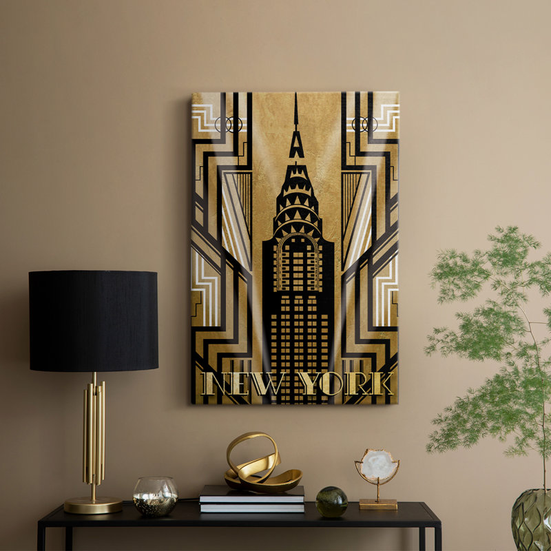 «NY Deco» par Katrina Craven, impression sur toile tendue - galerie Cavas, H 60 po x l 40 po