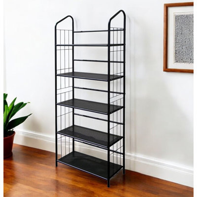 Fogg Black Metal Standing Book Shelf by Rebrilliant