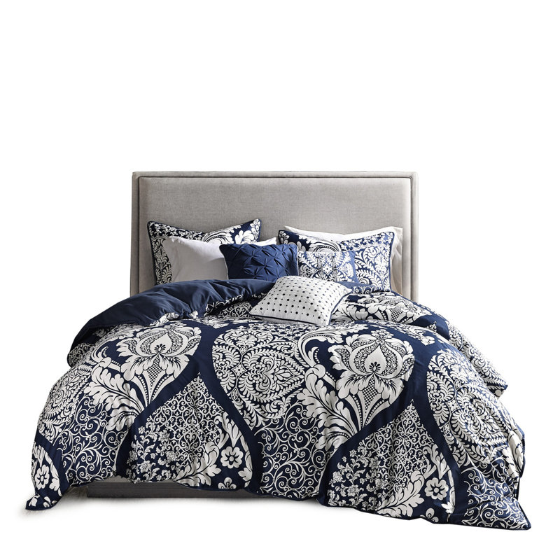 Queen Comforter Indigo Cotton - Intricate Pattern & Machine Washable Size