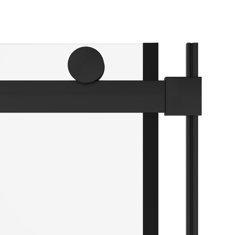 Matte Black Frameless Sliding Glass Shower Door, 56-60"W x 76"H