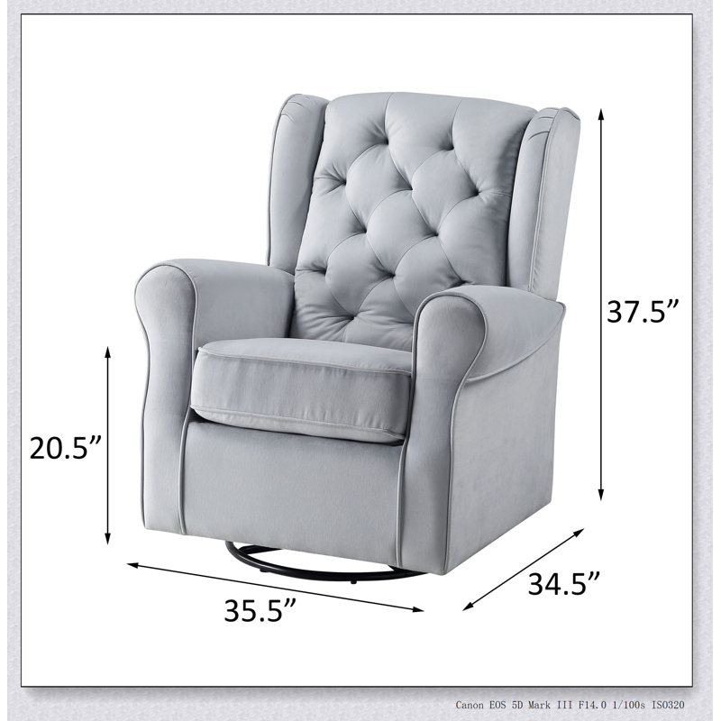 Chaise pivotante grise avec fauteuil oscillant