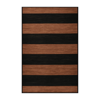 Machine Washable Horizontal Stripes Grey Area Rug