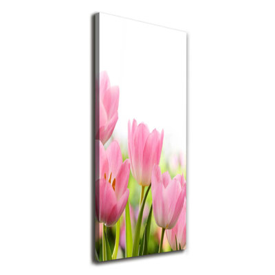 Pink Tulips - Wrapped Canvas Print