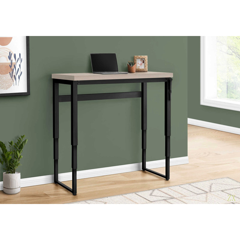 Computer Desk, Home Office, Standing, Adjustable, 48"L, Work, Laptop,  Laminate,  Metal, Contemporary, Modern, Black, Beige