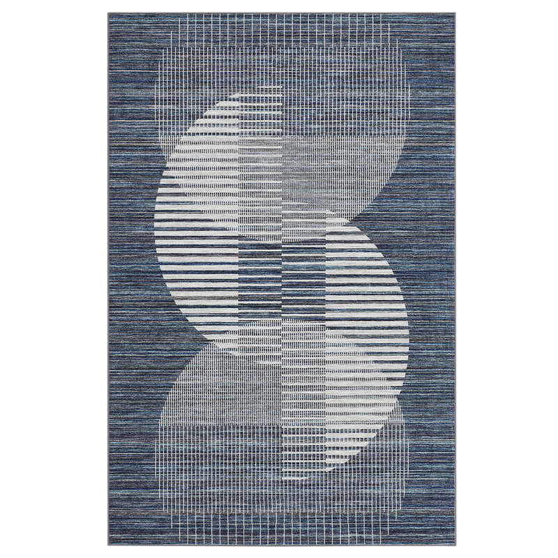 Grand tapis de salle à manger 10 x 13 po, Bleu, Rectangle 10 pi x 13 pi