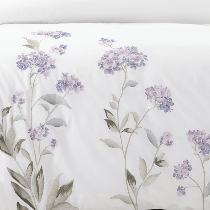 Bernadette Cotton Modern & Contemporary 3 Piece Duvet Cover Set, Queen Duvet Cover + 2 Standard Shams, Purple