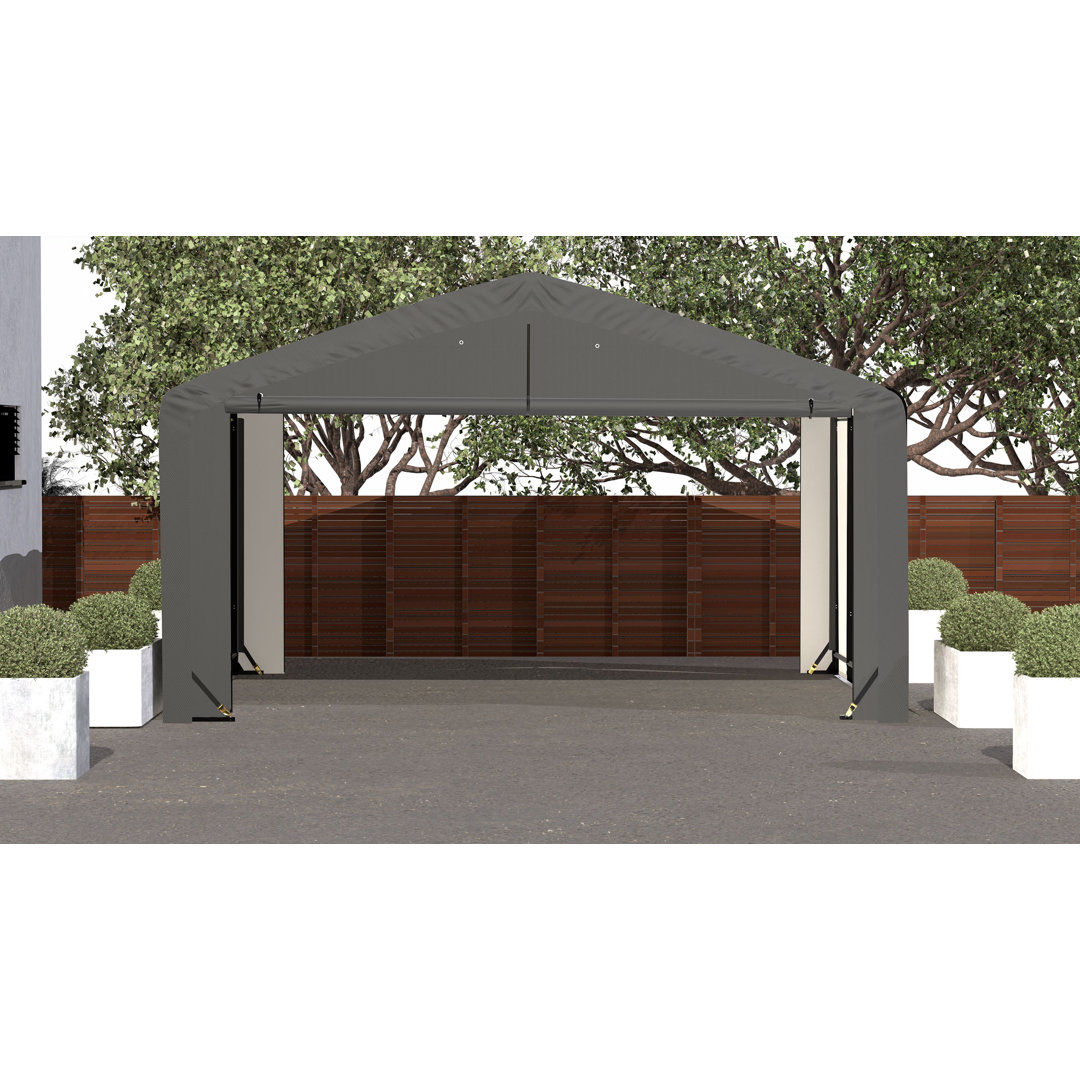 ShelterTube Wind and Snow-Load Rated Garage, 20x18x10 Grey ShelterLogic