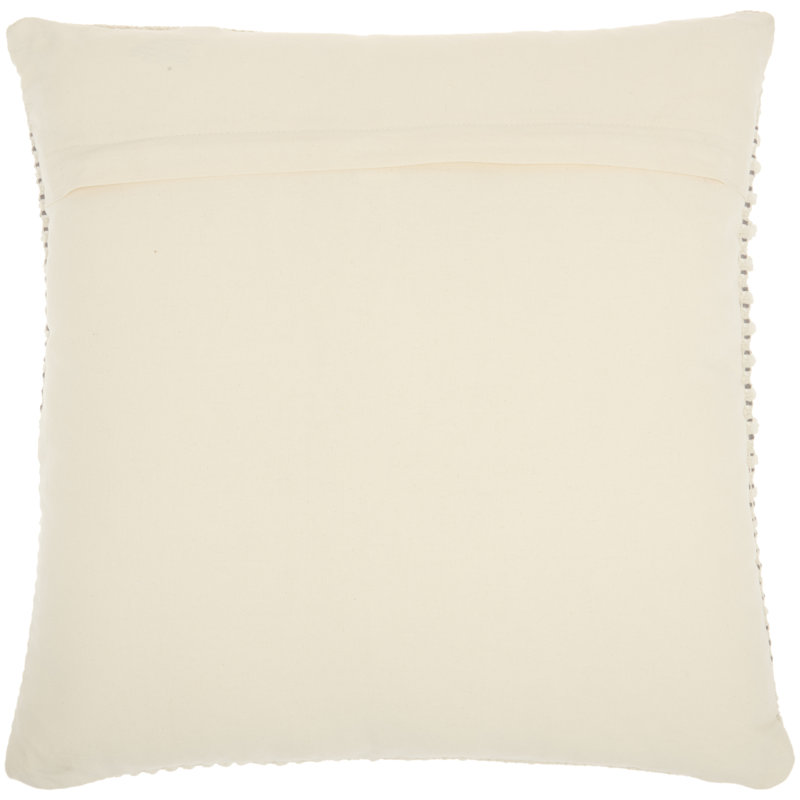 Appliqued Throw Pillow, Ivory/Gray