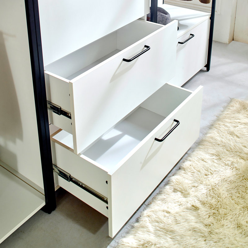 Système de placard en bois polyvalent avec structure en métal robuste