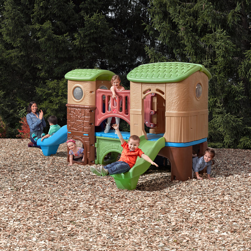 Clubhouse Climber with Dual Slides and Playhouse