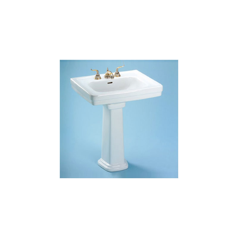 Lavabo de salle de bain piédestal en céramique avec trop-plein 35 po. Promenade