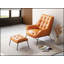 Ensemble de fauteuil et repose-pieds 2 pièces Quiza, cuir fleur-107417378