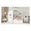 Structure de lit blanc pour lit double avec lit gigogne et tablettes de rangement, maisonnette en bois massif pour enfants-702916092