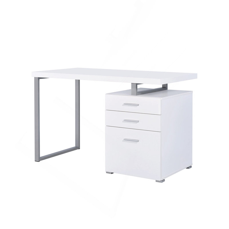 Bureau d'écriture avec 3 tiroirs en blanc
