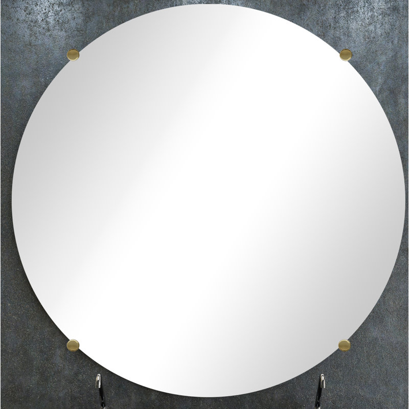 Updike Round Wall Mirror, Brass, 37" x 37"