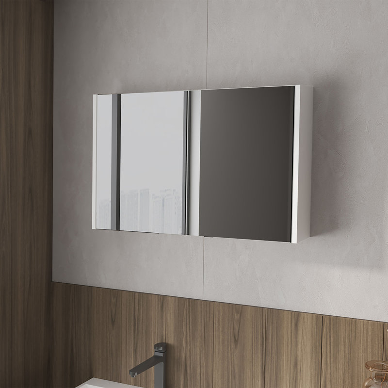 Armoire à pharmacie Mcnary avec miroirs inclus et 2 portes, blanc