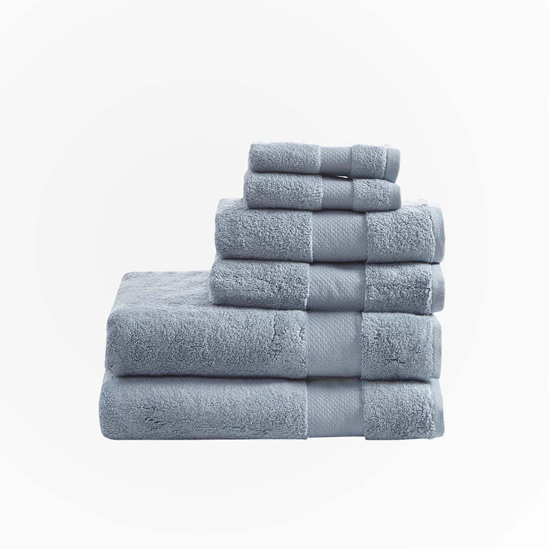 Gracie Mills Forrest Splendor  Cotton 6 Piece Towel Set, Blue 623gsm