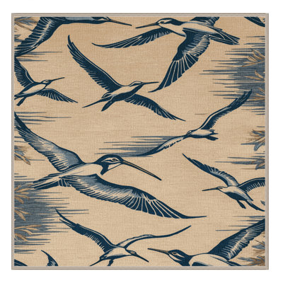 Washable Seabirds in Flight Hawaiian Area Rug