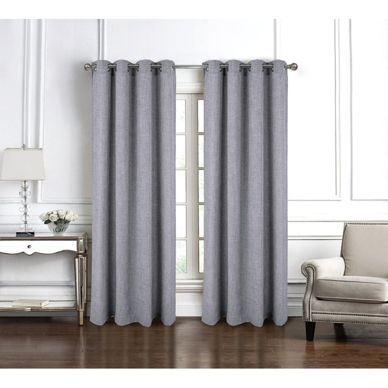 Delmar Textured Window Curtain Panel, Wedgewood