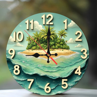 Décoration murale horloge tropicale