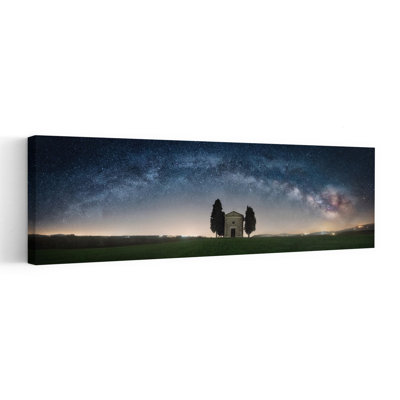 Starry Tuscan Chapel 1 Piece Wrapped Canvas Panoramic Wall Art