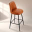 Ensemble de 3 tabourets de bar rotatifs modernes en cuir synthétique avec dossier, hauteur de comptoir de 27 pouces, pieds en métal pour la cuisine et la salle à manger, brun-1514877209