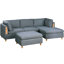 Contemporain avec housse en tissu et espace de vie gris dans un coussin de couleur acier