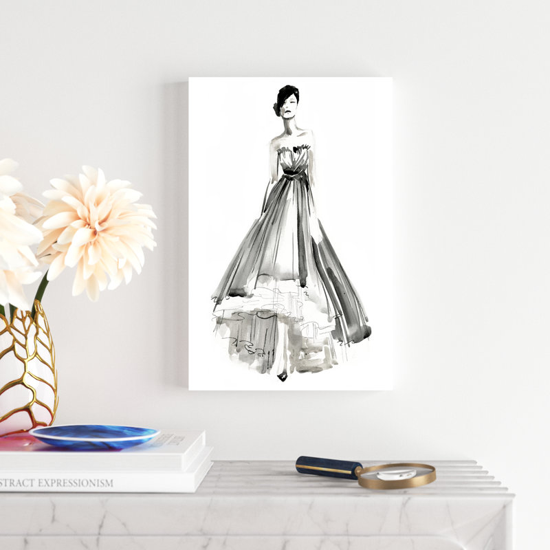Gestural Evening Gown II by Jennifer Paxton Parker - Painting Print, 46cm H x 30cm W, Wrapped Canvas