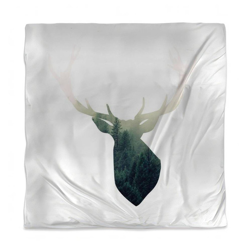 Housse de couette vert tête de cerf - Literie animaux