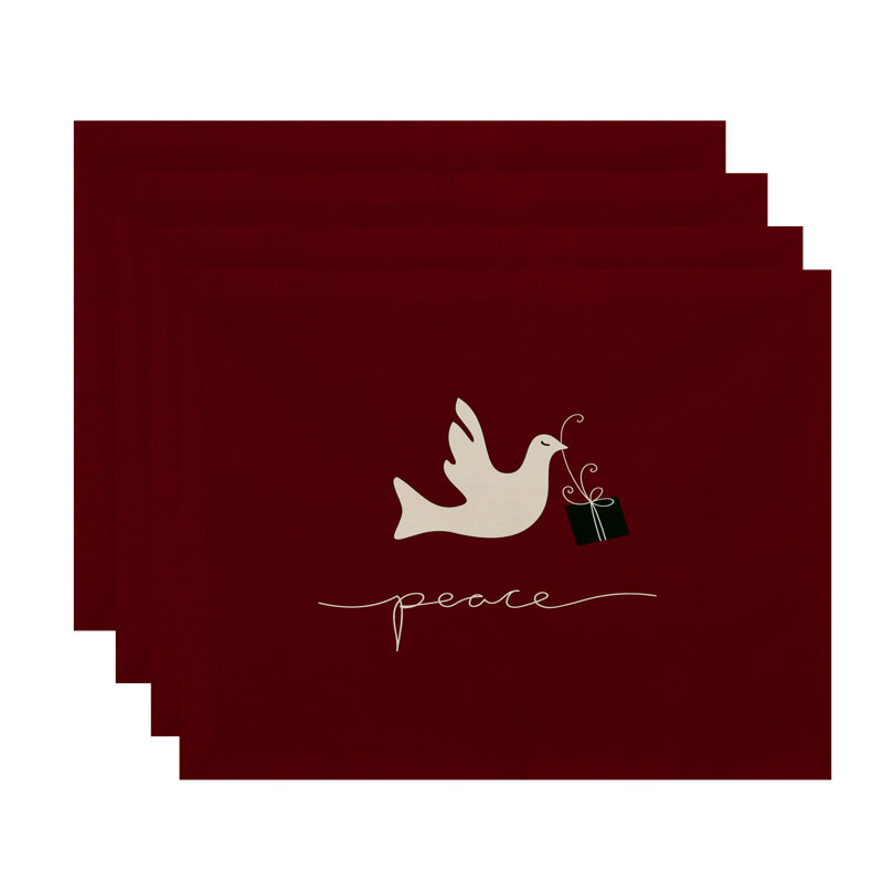 Napperon 18 "Springville Holiday Peace Dove, Canneberge