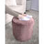 Pouf cylindrique, rose rosé, coussin de velours et de sol 16 po x 16 po x 16 po, capacité de poids de 200 lb, nettoyage des taches seulement, pouf perlé avec nettoyage de 200 lb, rembourrage