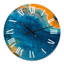 Composition abstraite de marbre en bleu et orange V - horloge murale moderne-60280130