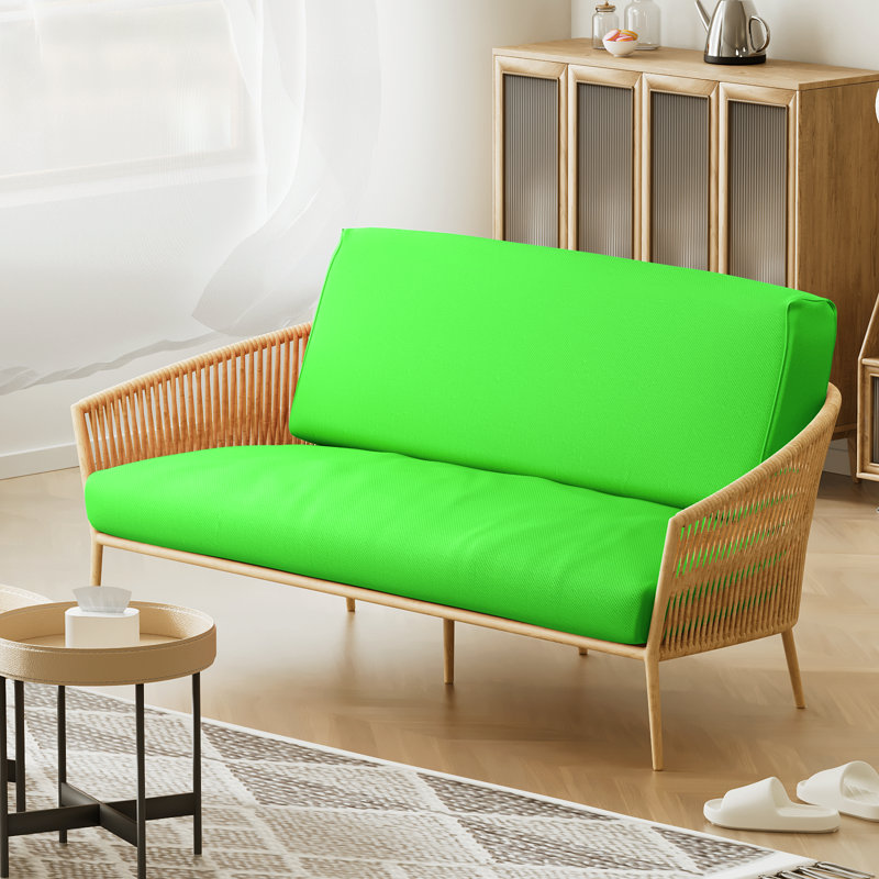 Housse pour canapé-lit réversible en tissu de polyester réversible avec fermeture à glissière 3 côtés, Simple, Lime