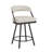 Alisier Black Finish Metal Vegan Leather Swivel Chair (Set Of 2)-417602121-417602130