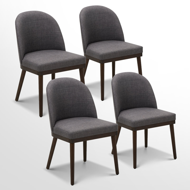 Chaises de salle à manger rembourrées, 4, Gris foncé