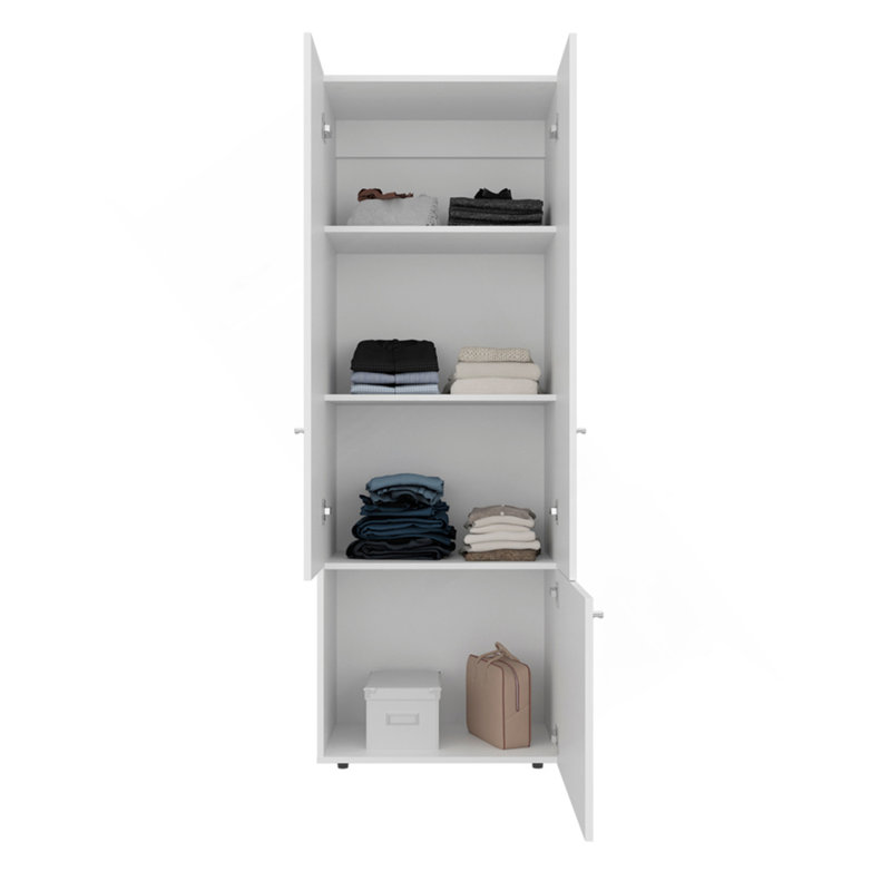 Armoire H 66,9 po, 3 portes, 3 tablettes, blanc - Chambre, Blanc