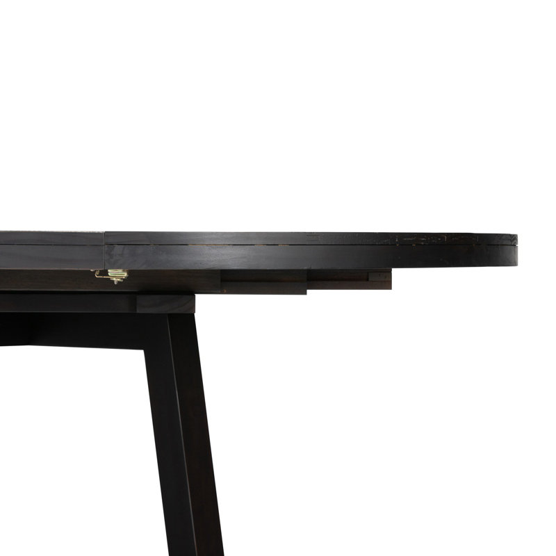 Eberwin Round Extended Natural Dining Table, Dark Carbon