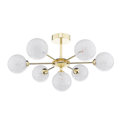 COHEN 7LT SEMI FLUSH GLS