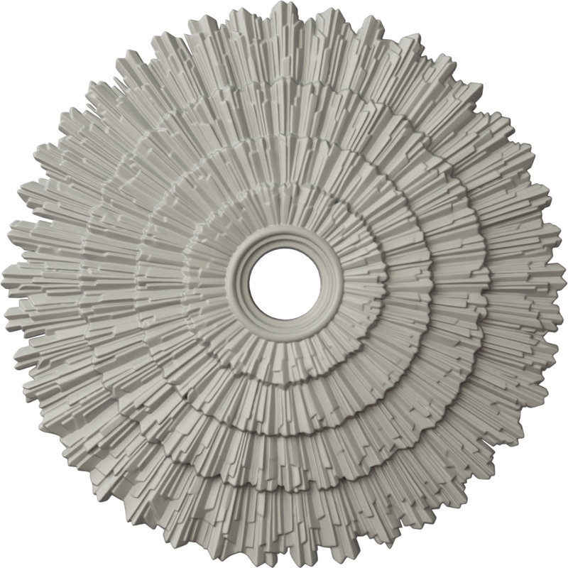 Médaillon de plafond Endurathane Eryn, 24 3/4 po de diamètre extérieur x 3 1/4 po de diamètre intérieur x 1 7/8 po de hauteur (convient aux auvents jusqu'à 4 po), pot peint à la main de finition crème