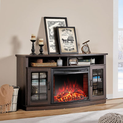 Naelson TV Stand for TVs up to 65" with Fireplace Included