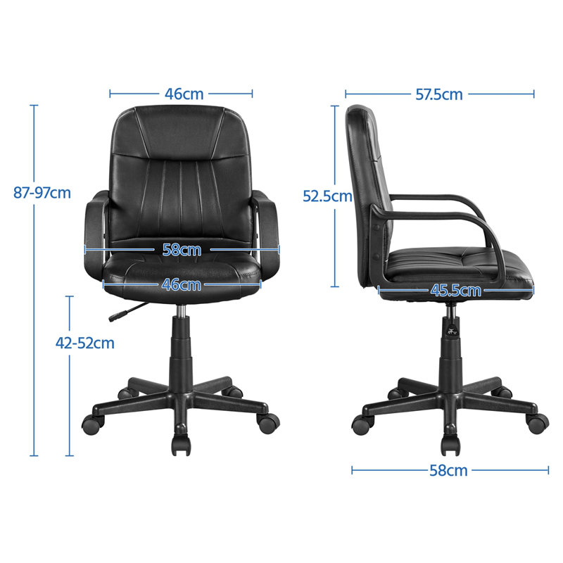Yaheetech Task Chair with Headrest, Black
