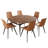 55.1'' Round Dining Table Set, Modern Kitchen Table For 4-6 Person, Steel Legs, Pedestal Dining Set With Dining Chair, Saving Space-375216716-375216714-370865782