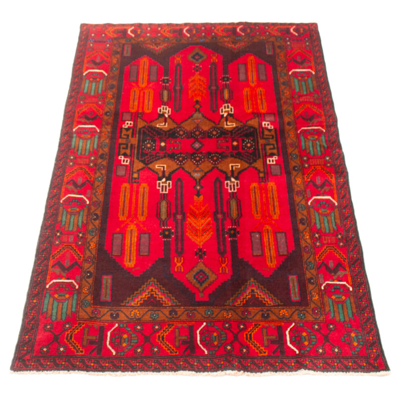 Tapis rouge Teimani 3 pi 10 po x 7 pi 0 po