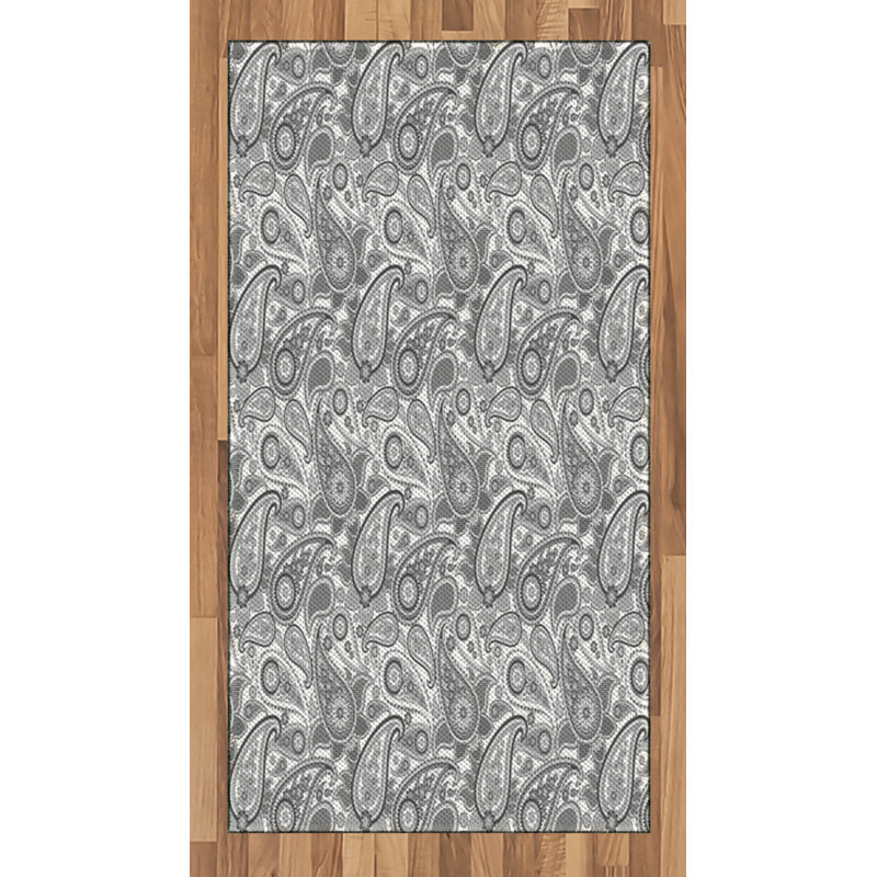 Paisley High Density Long Fiber Poly Threads Decorative Area Rug Carpet, Rectangle 2'7" x 5'