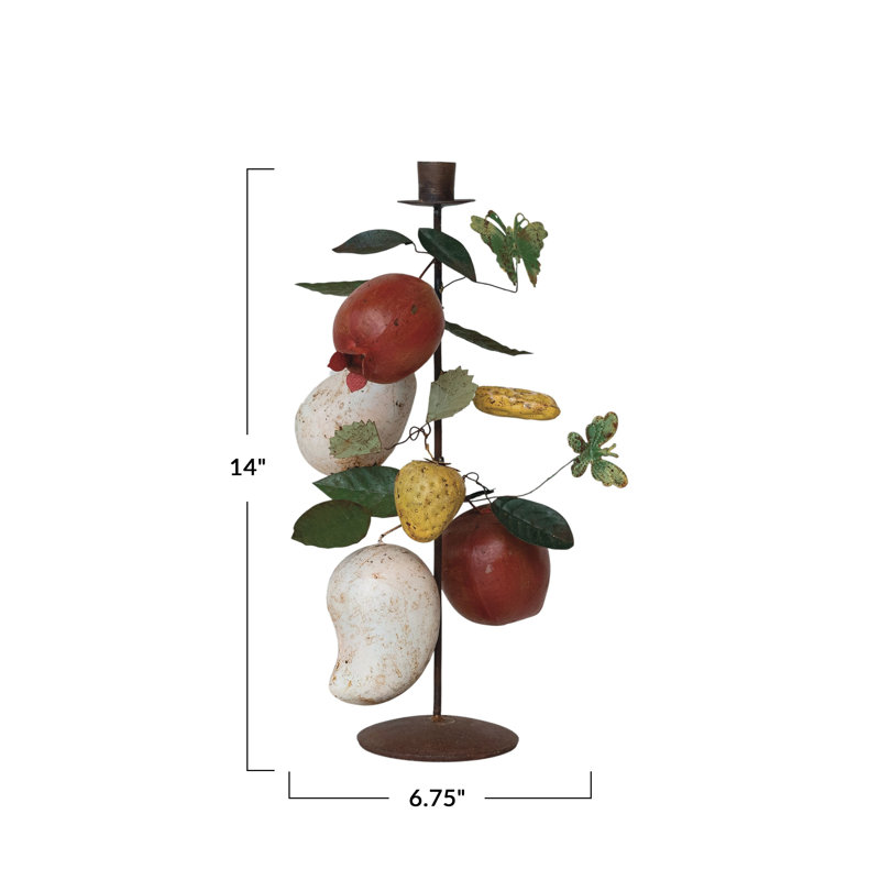 Orchard Bounty Metal Taper Candle Holder